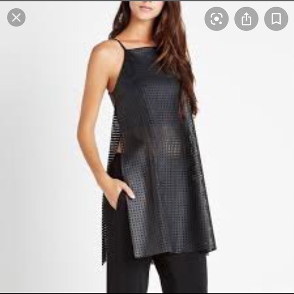 BCBGeneration Laser cut Faux leather long top - Picture 2 of 13